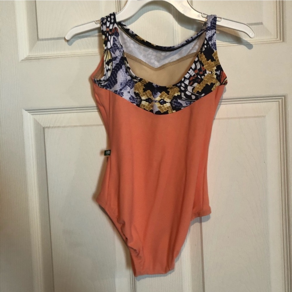 Orange Custom Luckyleo Leotard Patterned Neckline… - image 2